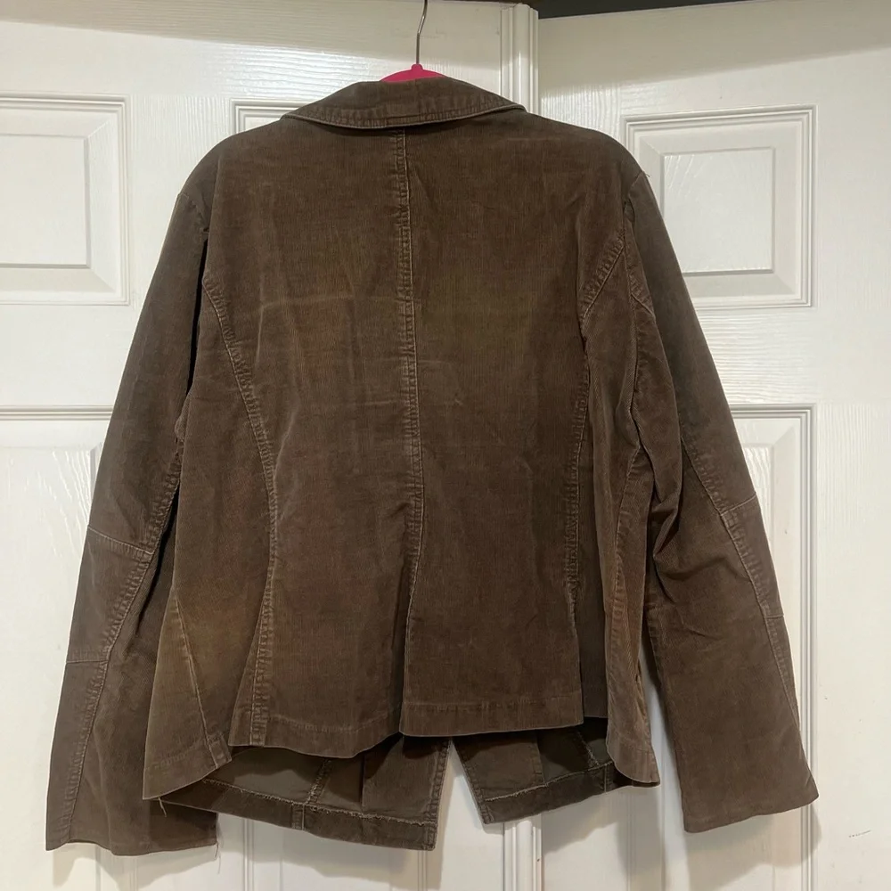 Faded Glory Women Sz 3XL Brown Corduroy Button Blazer Jacket BUSINESS CASUAL